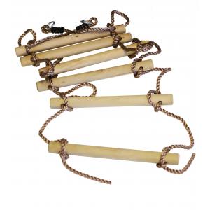 Touwladder met 6 sporten hout Touwladder met 6 sporten hout